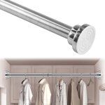 Tringle � v�tements extensible 40 - 55cm, barre penderie sans per�age antid�rapant en inox pour dressing, ...