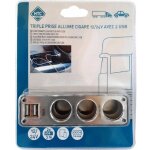 Triple prise allume - cigare 12 / 24v htc equipement avec deux usb 3. 1a total