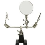 Troisième main avec pince et loupe - aide à la soudure avec loupe 5x Troisième main avec pince et loupe - aide à la soudure avec loupe 5x