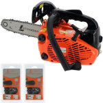 Tronçonneuse élagueuse thermique 25 cm3, 1 cv, guide 26 cm, 2 chaînes Tronçonneuse élagueuse thermique 25 cm3, 1 cv, guide 26 cm, 2 chaînes