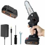 Tron�onneuse �lectrique sans fil, mini tron�onneuse de 10 cm, petite tron�onneuse portable pour la maison, ...