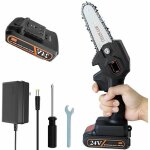 Tron�onneuse �lectrique sans fil, mini tron�onneuse de 10 cm, petite tron�onneuse portable pour la maison, ...