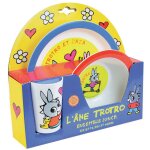 Trotro ensemble repas incluant 1 verre 220 ml, 1 assiette et 1 bol micro - ondables pour enfant
