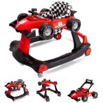 Trotteur interactif, porteur � pousser, voiture de formule 1, 3 en 1, rouge