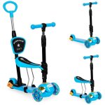 Trottinette a trois roues avec roues lumineuses led balance 3 en 1 - bleu ecotoys
