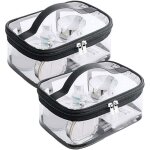 Trousse de maquillage transparente, ensemble de 2 pi�ces, trousse de voyage transparente, trousse de ...