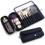 Trousse de maquillage de voyage avec 12 porte - pinceaux pour pinceaux et accessoires de maquillage (noir), ...