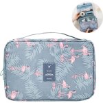 Trousse de toilette � suspendre, pour les femmes et les filles, gris + rose, flamant