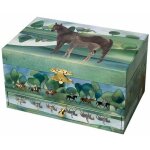 Trousselier - boite � bijoux musicale chevaux bruns - phosphorescente