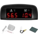 Trywise compteur de voiture 2 en 1, voltm�tre de temp�rature d'eau, jauge num�rique led avec alarme, ...