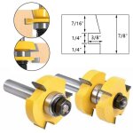 Trywise jeu de 2 fraises � rainurer et languette en forme de t � 3 dents pour le travail du bois (diam�tre ...