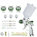 Trywise pistolet � peinture professionnel hvlp 0, 8 / 1, 0 / 1, 4 / 1, 7 / 2, 0 mm buse d'a�rographe ...