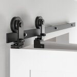 Tsmst kit de rails pour porte coulissante pliante de 48 pouces, roulettes noires montes sur le ct, ...