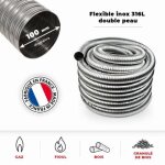 Tubage flexible inox double peau �100 mm - 3 m�tres