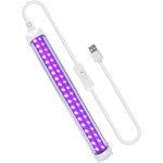 Tube led lumi�re noire, 10w uv led tube portable lumi�re dj disco, black light uv 5v port usb soir�e ...