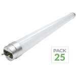 Tube n�on led 60cm t8 9w ip20 haut rendement 163lm / w - garantie 5 ans - pack de 25 / blanc chaud - ...