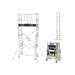 Tubesca comabi - echafaudage télescopique - xtower - hauteur travail max 4. 80m + echelle 3. 80m - xtower ... Tubesca comabi - echafaudage télescopique - xtower - hauteur travail max 4. 80m + echelle 3. 80m - xtower ...