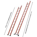 Tubesca - comabi - �chelle simple acier montants aluminium - l 3, 62 x l 0, 43 m