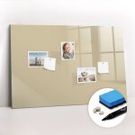 Tableau magntique, panneau d'affichage, pense - bte, impression sur verre ? 90 cm x 60 cm - beige