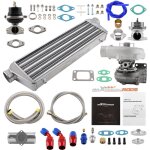 Maxpeedingrods - turbocharger universal turbo kit + 35 / 38mm wastegate + turbo intercooler + bov