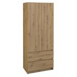 Turin armoire style moderne chambre salon penderie multifonctions 2 portes + tiroirs dressing systme ...