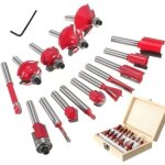 15pcs 6. 35mm tige fraises  dfoncer kit coffret fraise pour defonceuse en carbure de tungstne outil ...