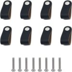 8 pices poignee cuir bouton de meuble noir boutons de portes pour placards avec des vis poignes en ...