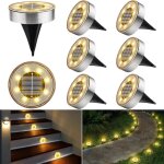 8pcs lampe solaire extrieur lampe solaire spot encastrable 8 led - 6000k lumire solaire jardin - etanche ...