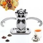 Boule  th, passoire  th de singe, filtre  th en inox, infuseur  th avec plateau d'gouttement, ...