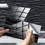 Tuserxln - carrelage mural autocollant, 24pcs rectangle adhsive dcorative  carreaux pour salle de ...