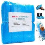 Couvre - chaussures jetables impermable 100 pcs surchaussures jetables antidrapante en plastique cpe ...