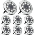 Lampe solaire exterieur, lumiere solaire exterieur 8 pices, lampe solaire exterieur jardin 8led, spot ...