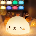Veilleuse enfant led en forme de cerf, portable veilleuse bb lampe de nuit led , lampe de chevet dimmable ...
