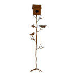 La grande prairie - tuteur nichoir oiseaux rouille 150x15x24cm La grande prairie - tuteur nichoir oiseaux rouille 150x15x24cm