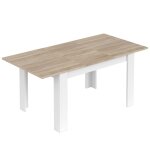 Tuttacasa - kit table extensible kendra cm 140 / 190x90x78h blanc / panneau agglome're' me'lamine' chene ...