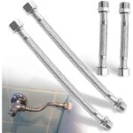 Tuyau 3 / 8 pouce - lot de 4, tuyau tress� en acier inoxydable 304, tuyau de raccordement flexible pour ...