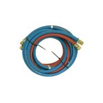 Tuyau acetylene et oxygene 9x3, 5mm(a), 6x5, 0mm(s) 25 metres gaine et ecrou chapeau 1 / 4' droite, 3 ...