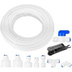 Tuyau d'alimentation en eau de 15 m�tres et kit de connecteur de r�frig�rateur, raccords de tuyau, connecteurs ...