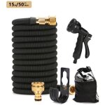 Vurahome - tuyau d'arrosage flexible extensible pour l'eau 50ft / 15m?noir