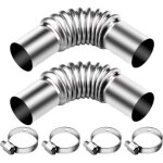 Tuyau d'�chappement en acier inoxydable 25mm raccord coud�, 2pcs connecteur d'angle tuyau d'�chappement, ...