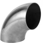 Tuyau d'�chappement universel en acier inoxydable 4 pouces - coude � 90 degr�s, surface polie