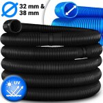 Tillvex tuyau de piscine � 32 - 38 mm, tuyau d'aspiration pour piscine, tuyau solaire 14 m / 32 mm bleu ...