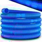 Tillvex tuyau de piscine bleu - 8m / 38mm flexible avec manchons pour bassin tuyau solaire pour piscines ...