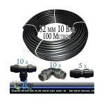 Tuyau polyéthylène alimentaire 32mm 10 bar 100m pe100 hd, bande bleu, tuyau d'eau potable + 10 coudes, ... Tuyau polyéthylène alimentaire 32mm 10 bar 100m pe100 hd, bande bleu, tuyau d'eau potable + 10 coudes, ...