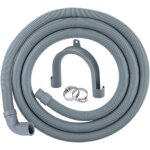 Tuyau de vidange de 2, 50 m pour lave - linge et lave - vaisselle, avec support, colliers de serrage ...