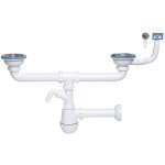 Tyc - siphon �vier bouteille 115 mm double, entr�e lave - vaisselle