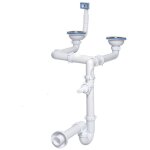 Tycner - siphon double vier 115 mm, hauteur rglable, type  u , avec trop - plein