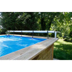 Ubbink - enrouleur de b�che � bulles pour piscine en bois premium