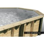 Ubbink - liner seul gris pour piscine bois oc�a � 5, 80 x 1, 30 m