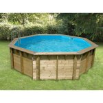 Ubbink - piscine bois ocea octogonale 580x130cm liner bleu